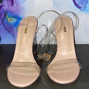 Fashion Nova Heels with Clear Straps